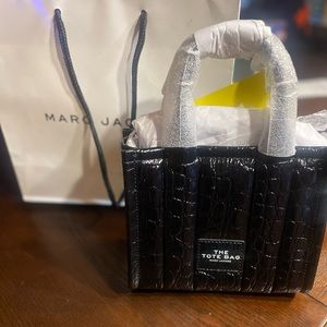 Black crocodile print  the tote bag mini